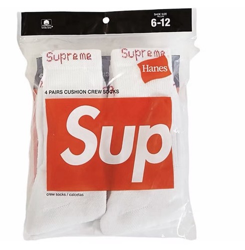 Supreme hanes crew socks white - supreme,