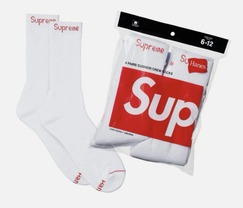 Supreme hanes white crew socks - supreme,
